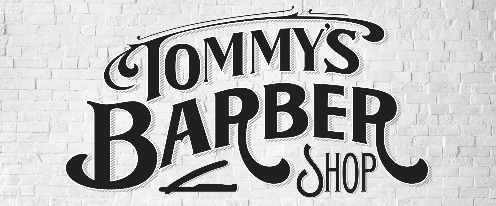 Tommy's Barber Shop – Lettering design on the brick wall...